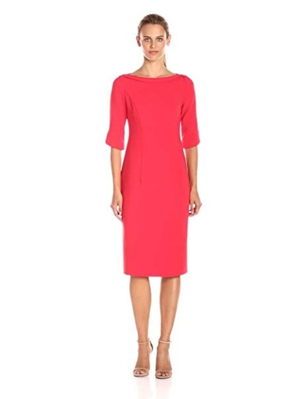 Black Halo - Red Nuelle Petal Sleeve Dress - Size 2